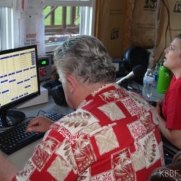 ham radio operators working during a field day