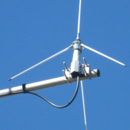 UHF Ham Radio Antenna mounted high on mast