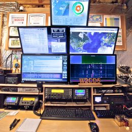 an elaborate home ham radio station