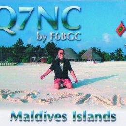 8Q7NC Ham Radio QSL Card from the Maldives