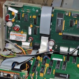 circuit boards inside a ham radio