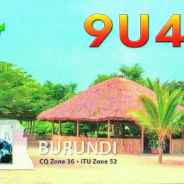 9U4U Ham Radio QSL card from Burundi
