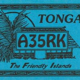 A35RK Ham Radio QSL Card from Tonga QRV