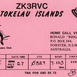 Ham Radio QSL Card from Tokelau Islands