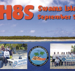 NH8s ham radio QSL card from Swains Islands