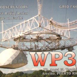 WP3R QSL card from the Arecibo Observatory, Puerto Rico﻿