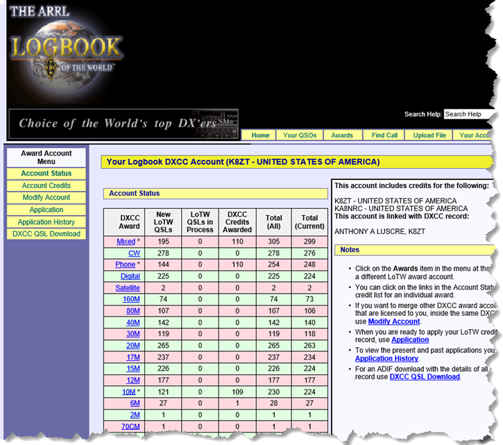 ham radio logbook of the world