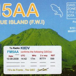 FM5AA QSL Card from Martinique﻿