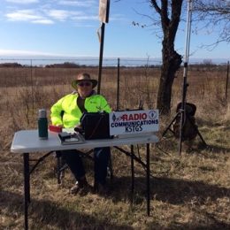 Ham Radio Operator at portable outdoor field station