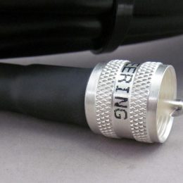 close up of a rf connector on coaxial cable