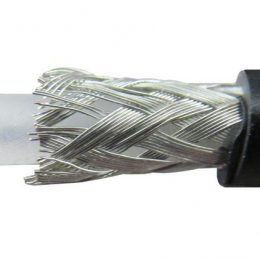 close up cutaway view of coaxial radio cable