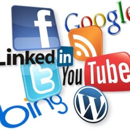 social media logo collage