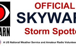 Official Skywarn storm spotter placard