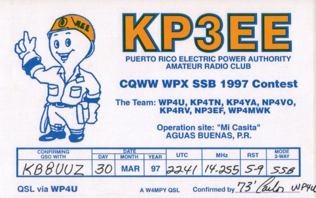 Puerto Rico QSL Card