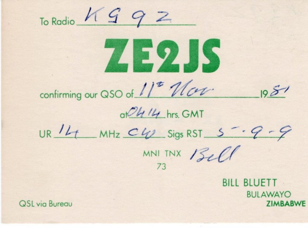 Zimbabwe QSL Card