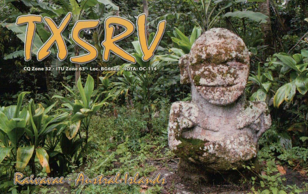 Austral Islands QSL Card, TX5RV