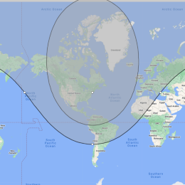 DX Ham Radio Satellite Path Coverage Map, New York