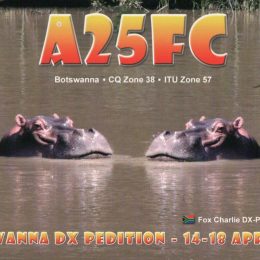 A25FC Ham Radio QSL Card from Botswana, front