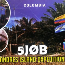 5J0B Ham Radio QSL Card from San Andres, front