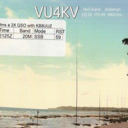 VU4KV QSL Card from Gabon and Andaman/Nicobar Islands, back