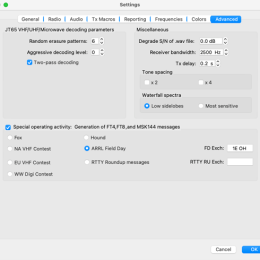 ft8 radio operating software settings screenshot