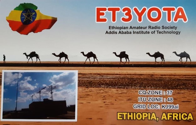 Ethiopia ET3YOTA QSL Card