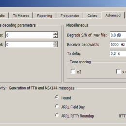 FT8 ham radio settings screen shot