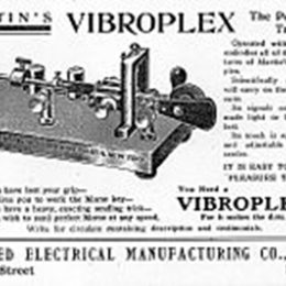 Vintage advertisement for vibroplex radio code keyer