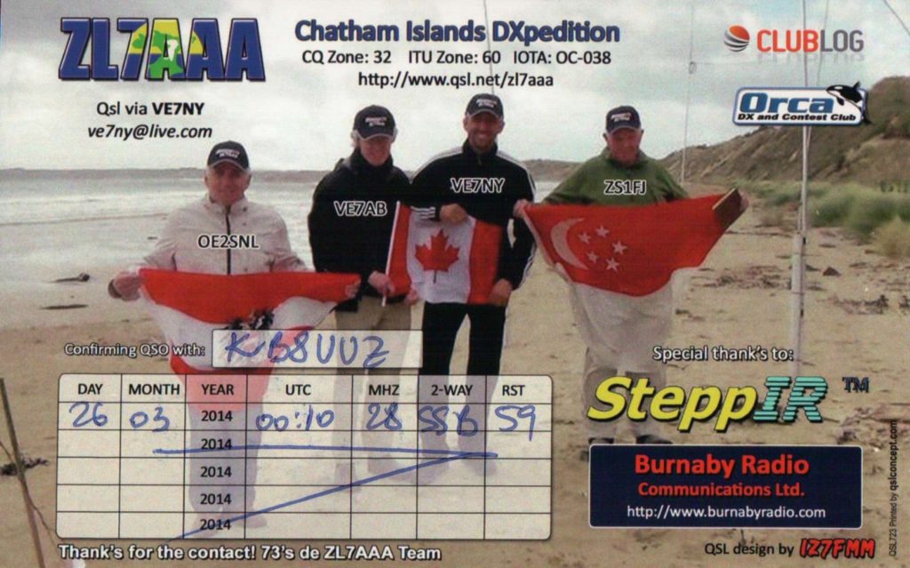 Chatham Islands QSL Card