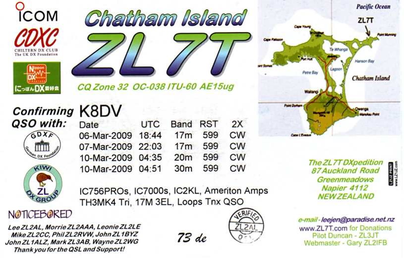 Chatham Islands QSL Card