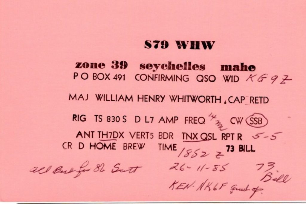 The active hams at DX Engineering have had great success contacting the Republic of Seychelles over the years (a good reason to contact them for help with your gear if you’d like to do the same). Here are a few of the QSL cards they pulled from their collections.