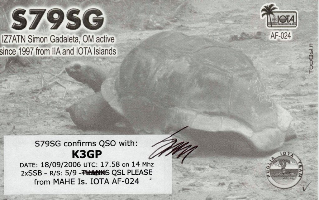 Seychelles QSL Card