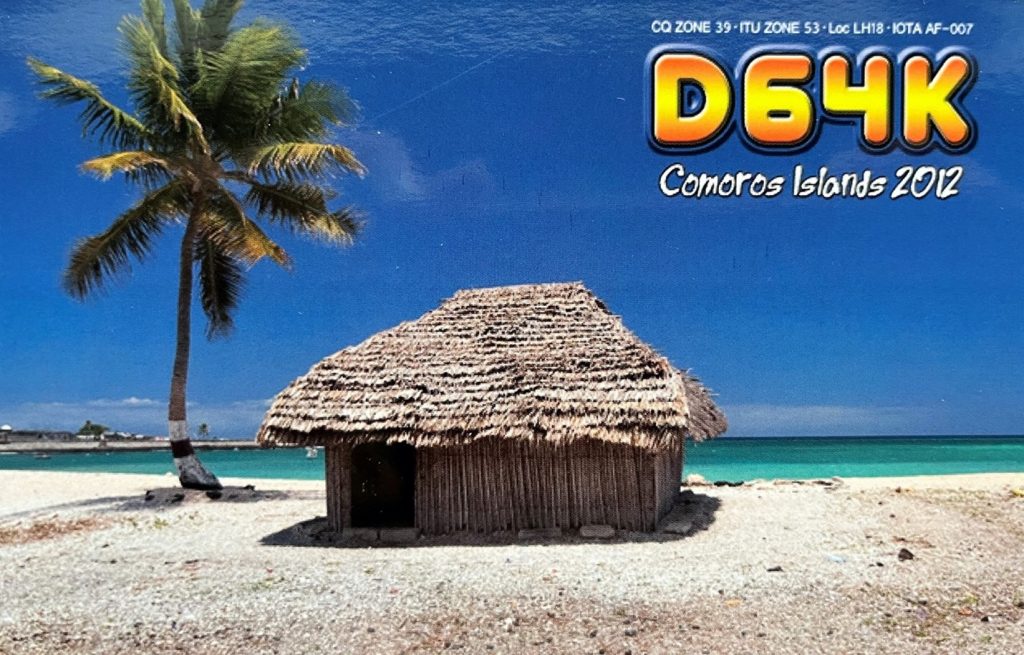 Comoros Islands 2012 QSL Card