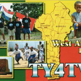 TY4TW Ham Radio QSL Card from Benin, front