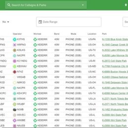 a screen shot of a digital ham radio logbook