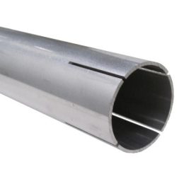 close up of a slotted end of aluminum tubing
