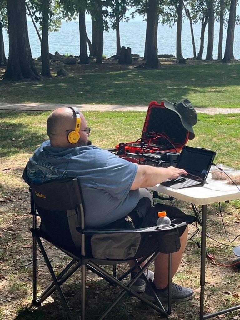 Ham Radio field set up at a lighthouse