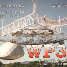 Wp3R Ham Radio QSL Card arecibo observatory