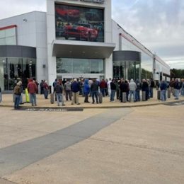 line of people waiting to get into DX engineering store