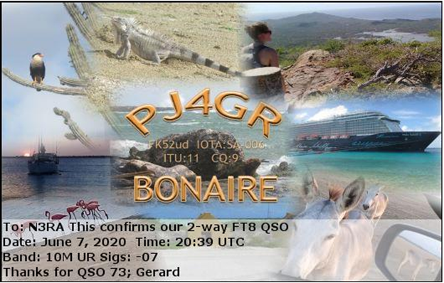 Bonaire QSL Card multiple scenes