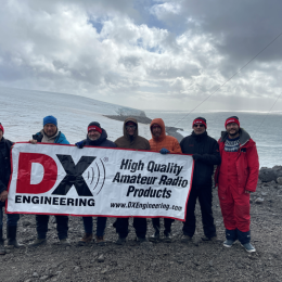 3Y0J Bouvet Island 2023 DXpedition team with DX Engineering Banner