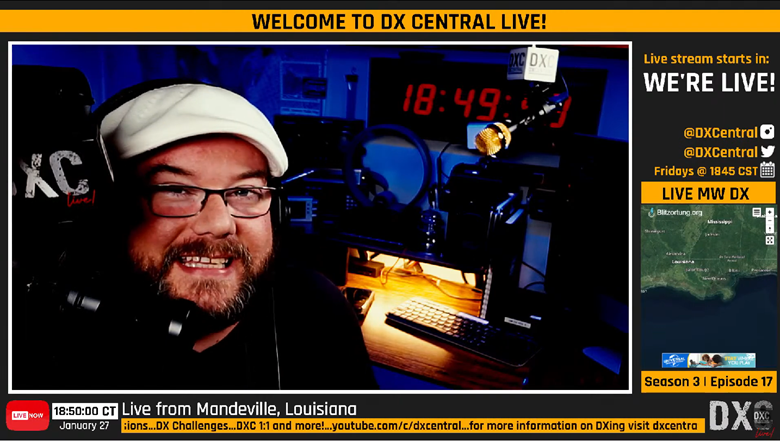 Screen shot of DXCentral Livestream