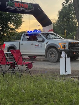 Volunteer truck at Southern Ohio Forest Rally