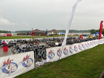 Bikes waiting for a triathalon