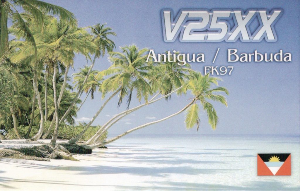 Antigua & Barbuda QSL Card beach scene