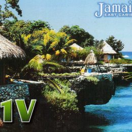 6Y1V Ham Radio QSL Card from Jamaica