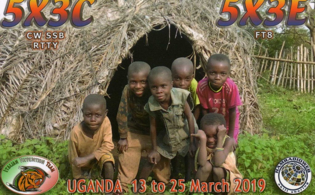 Uganda QSL card with native children