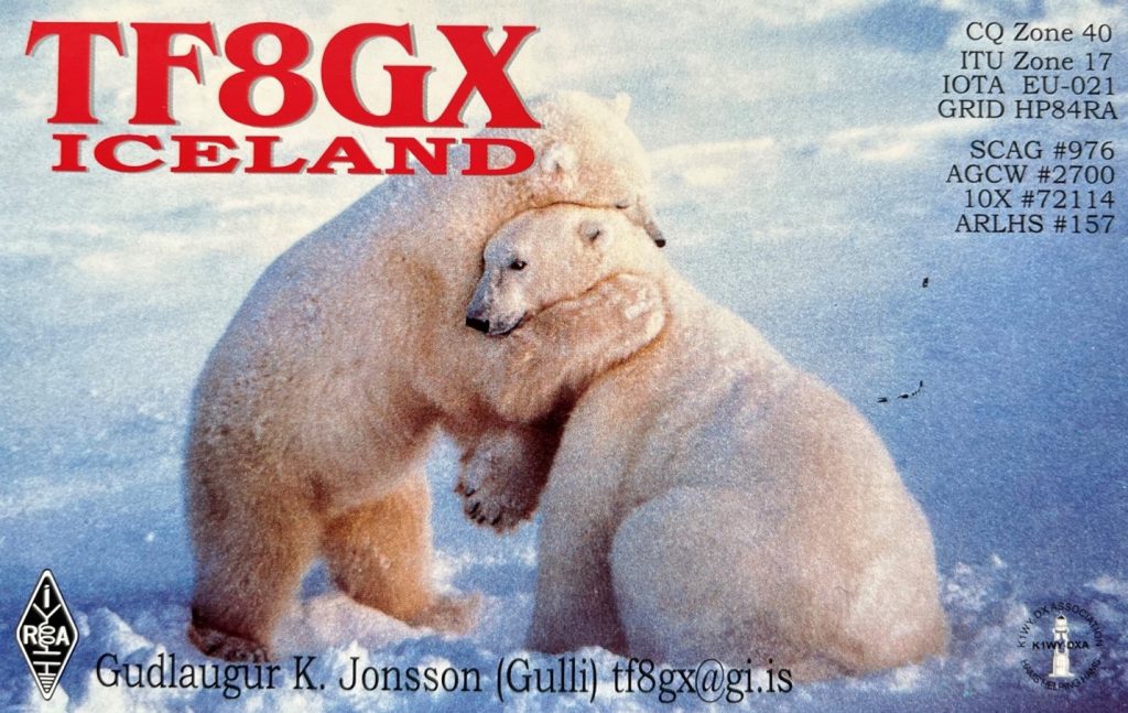 Iceland QSL card with polar bears