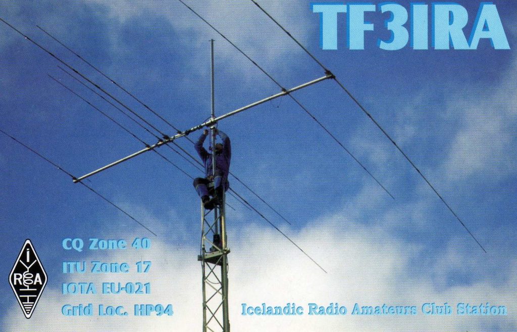 Iceland QSL Card, TF3IRA, with antenna low angle photo