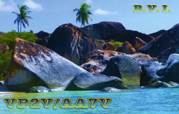 British Virgin Islands QSL card, VP2V/AA7V